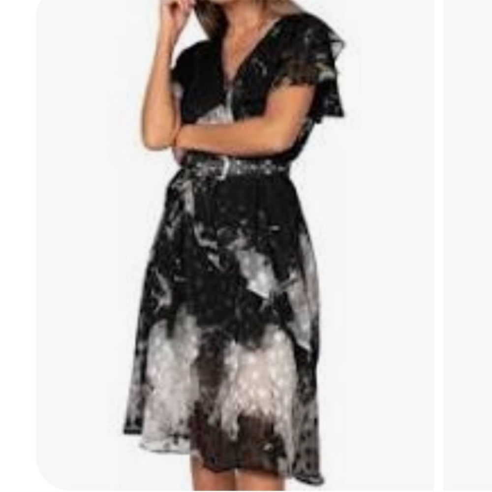 Religion London Ruffled Swiss Dot Midi Dress